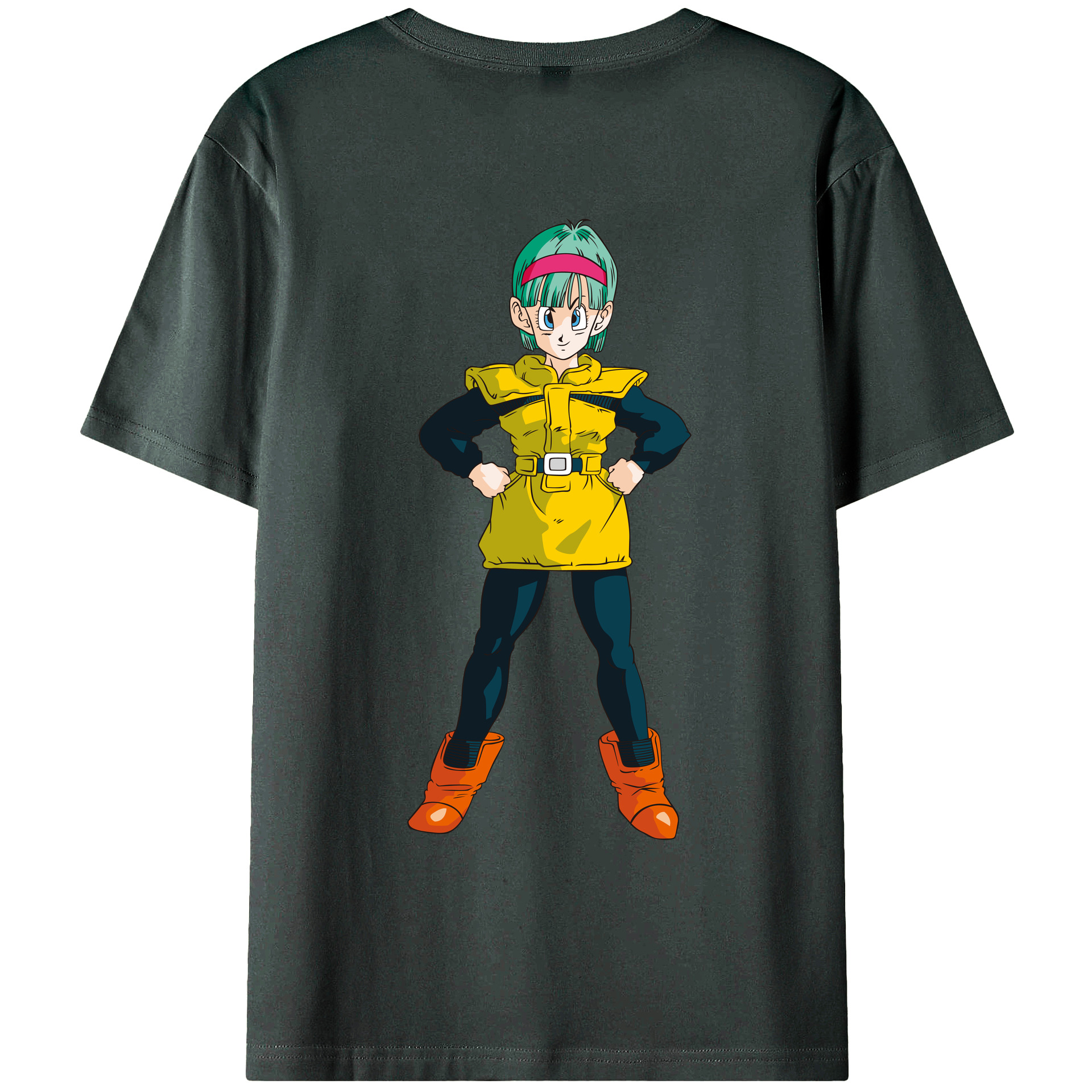 （画像用） ドラゴンボール ブルマ DRAGON BALL Bulma 綿100％ メンズ半袖Tシャツ（バックプリント） 通気性